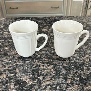 THOMSON POTTERY BIANCA WHITE CERAMIC MUGS LOT OF 2